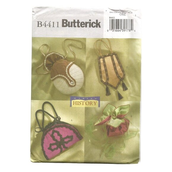 Butterick Sewing Pattern B4411 Handbag Designs Circa 1890-1910 Making History - Picture 1 of 2